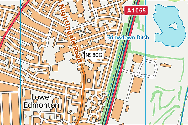 N9 8QG map - OS VectorMap District (Ordnance Survey)