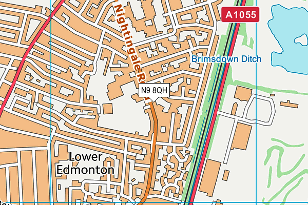 N9 8QH map - OS VectorMap District (Ordnance Survey)