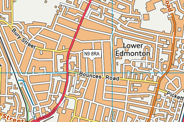 N9 8RA map - OS VectorMap District (Ordnance Survey)