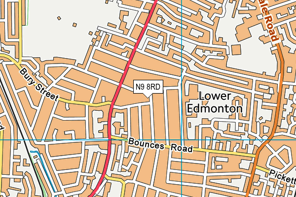 N9 8RD map - OS VectorMap District (Ordnance Survey)