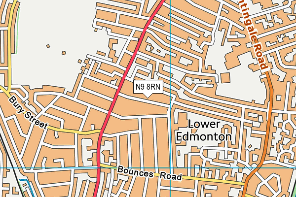N9 8RN map - OS VectorMap District (Ordnance Survey)