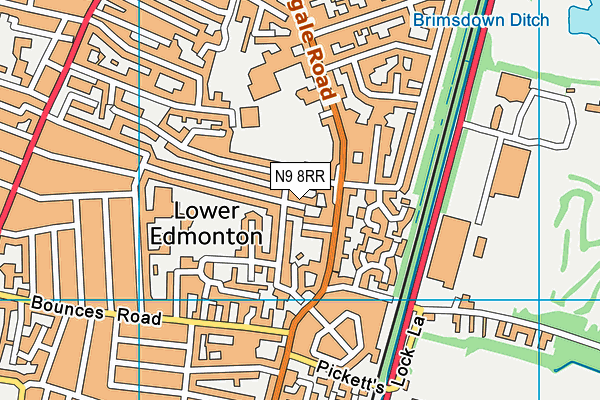N9 8RR map - OS VectorMap District (Ordnance Survey)