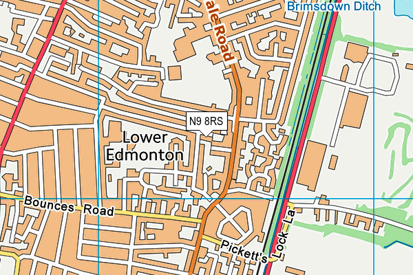 N9 8RS map - OS VectorMap District (Ordnance Survey)