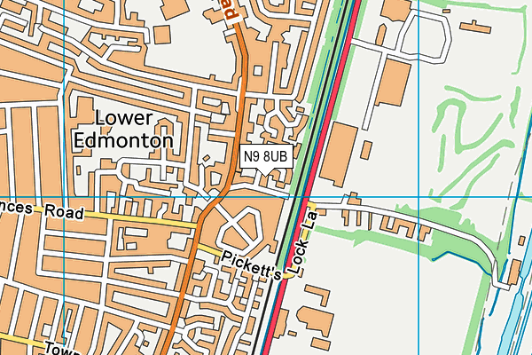 N9 8UB map - OS VectorMap District (Ordnance Survey)