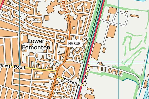 N9 8UE map - OS VectorMap District (Ordnance Survey)