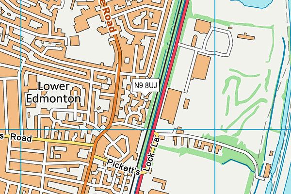 N9 8UJ map - OS VectorMap District (Ordnance Survey)