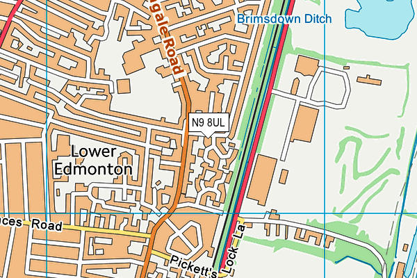 N9 8UL map - OS VectorMap District (Ordnance Survey)