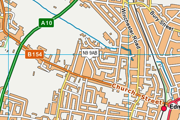 N9 9AB map - OS VectorMap District (Ordnance Survey)