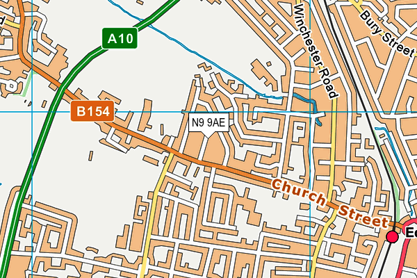 N9 9AE map - OS VectorMap District (Ordnance Survey)