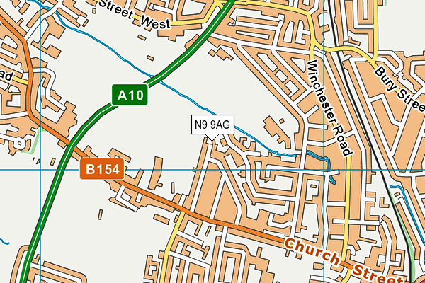 N9 9AG map - OS VectorMap District (Ordnance Survey)