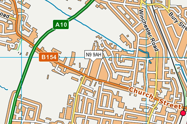 N9 9AH map - OS VectorMap District (Ordnance Survey)