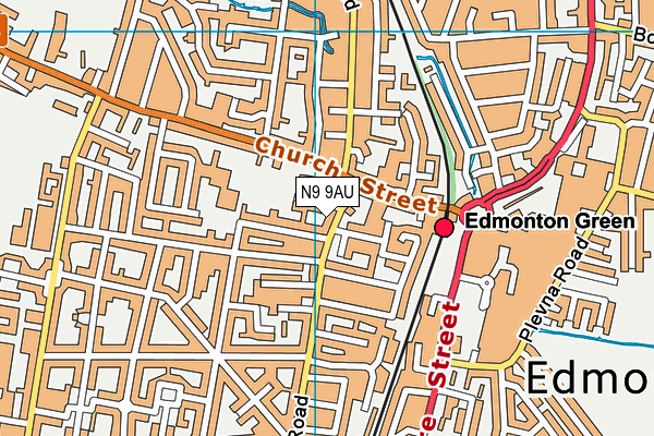 N9 9AU map - OS VectorMap District (Ordnance Survey)