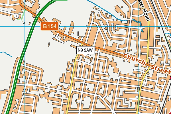 N9 9AW map - OS VectorMap District (Ordnance Survey)