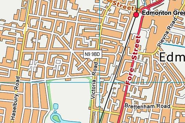 N9 9BD map - OS VectorMap District (Ordnance Survey)