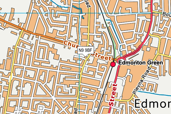 N9 9BF map - OS VectorMap District (Ordnance Survey)