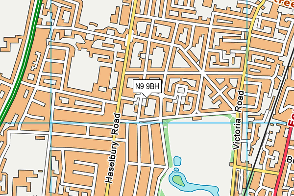 N9 9BH map - OS VectorMap District (Ordnance Survey)