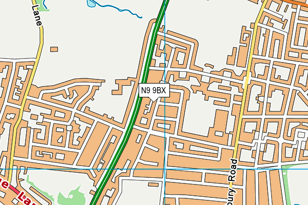 N9 9BX map - OS VectorMap District (Ordnance Survey)