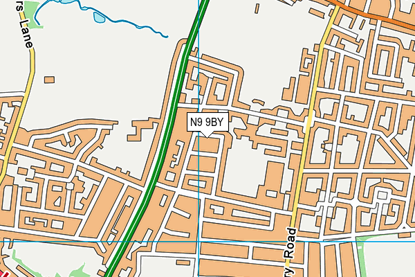 N9 9BY map - OS VectorMap District (Ordnance Survey)