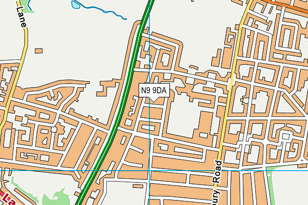 N9 9DA map - OS VectorMap District (Ordnance Survey)