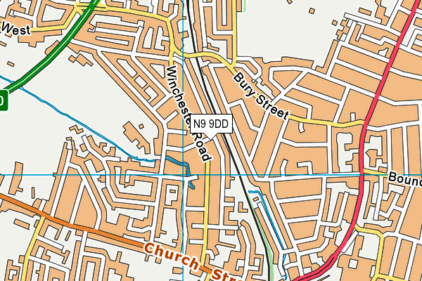 N9 9DD map - OS VectorMap District (Ordnance Survey)