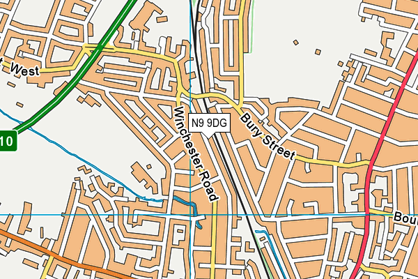 N9 9DG map - OS VectorMap District (Ordnance Survey)