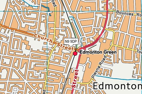 N9 9DP map - OS VectorMap District (Ordnance Survey)