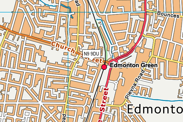 N9 9DU map - OS VectorMap District (Ordnance Survey)