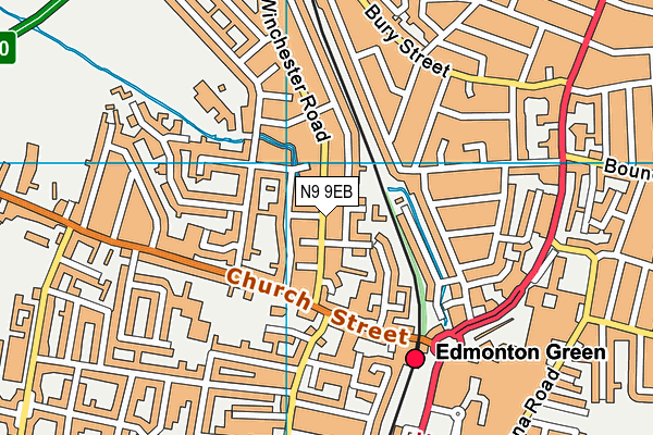 N9 9EB map - OS VectorMap District (Ordnance Survey)