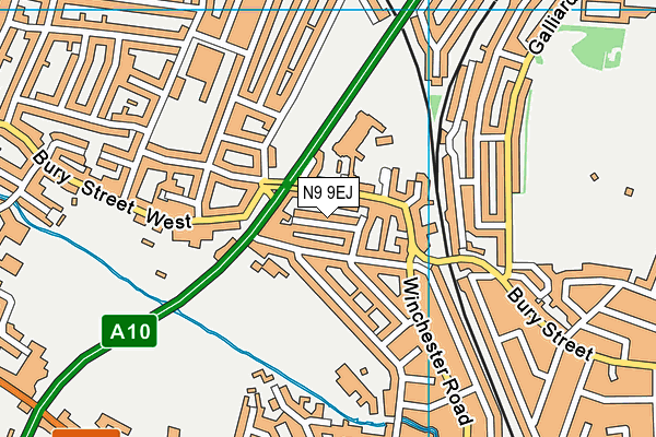 N9 9EJ map - OS VectorMap District (Ordnance Survey)