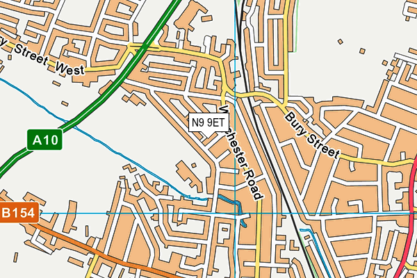 N9 9ET map - OS VectorMap District (Ordnance Survey)