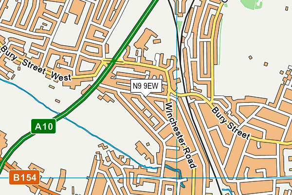 N9 9EW map - OS VectorMap District (Ordnance Survey)