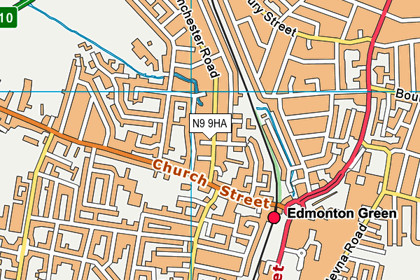 N9 9HA map - OS VectorMap District (Ordnance Survey)