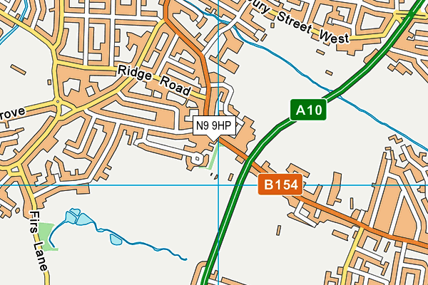 Church Street Recreation Ground map (N9 9HP) - OS VectorMap District (Ordnance Survey)
