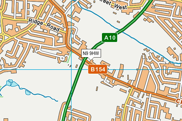 N9 9HW map - OS VectorMap District (Ordnance Survey)