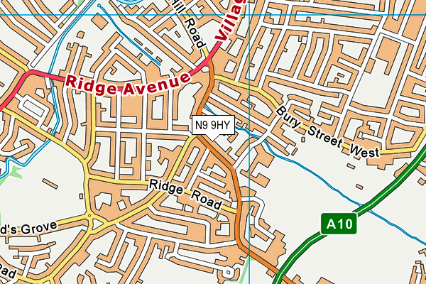 N9 9HY map - OS VectorMap District (Ordnance Survey)