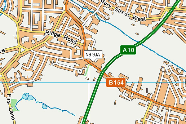 N9 9JA map - OS VectorMap District (Ordnance Survey)