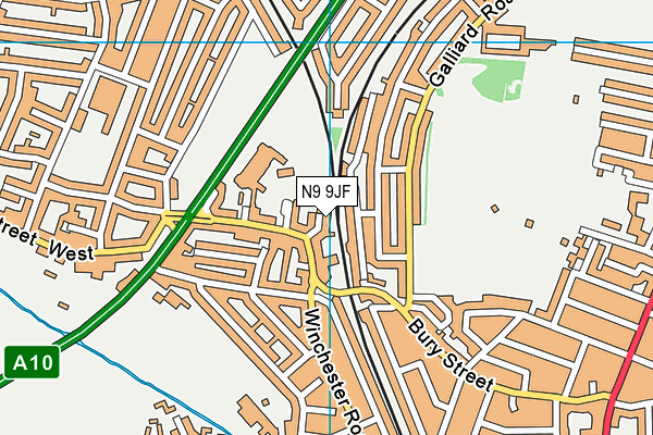 N9 9JF map - OS VectorMap District (Ordnance Survey)