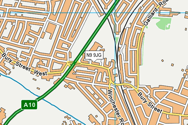 N9 9JG map - OS VectorMap District (Ordnance Survey)