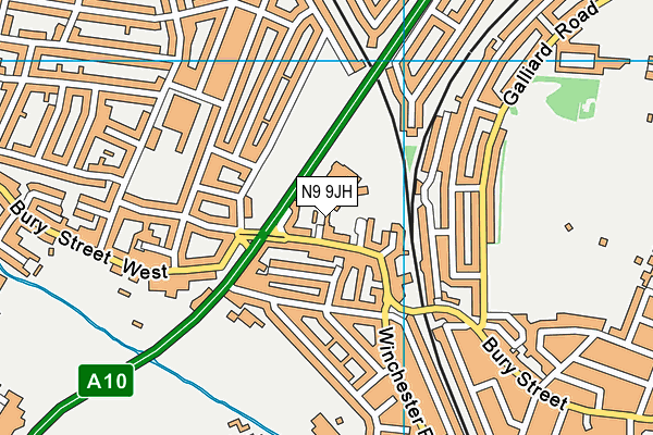 N9 9JH map - OS VectorMap District (Ordnance Survey)