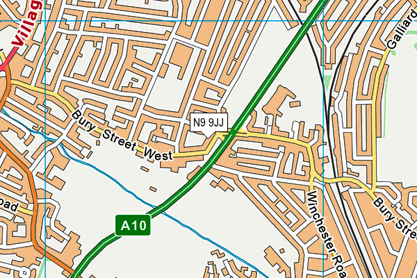 N9 9JJ map - OS VectorMap District (Ordnance Survey)