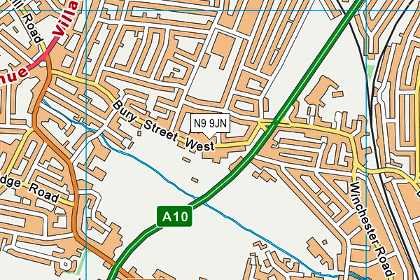 N9 9JN map - OS VectorMap District (Ordnance Survey)
