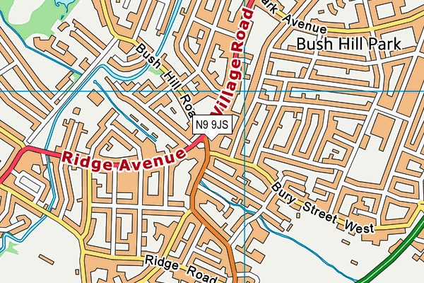 N9 9JS map - OS VectorMap District (Ordnance Survey)