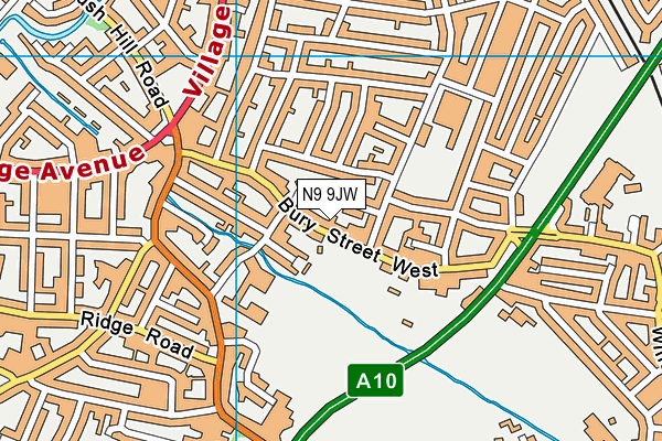 N9 9JW map - OS VectorMap District (Ordnance Survey)
