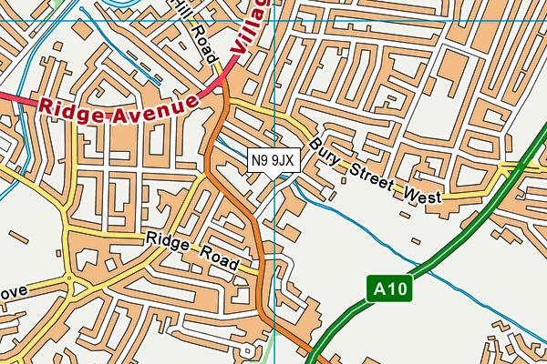 N9 9JX map - OS VectorMap District (Ordnance Survey)