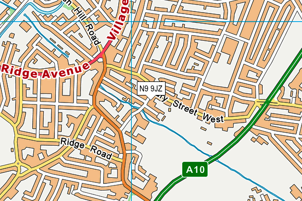 N9 9JZ map - OS VectorMap District (Ordnance Survey)