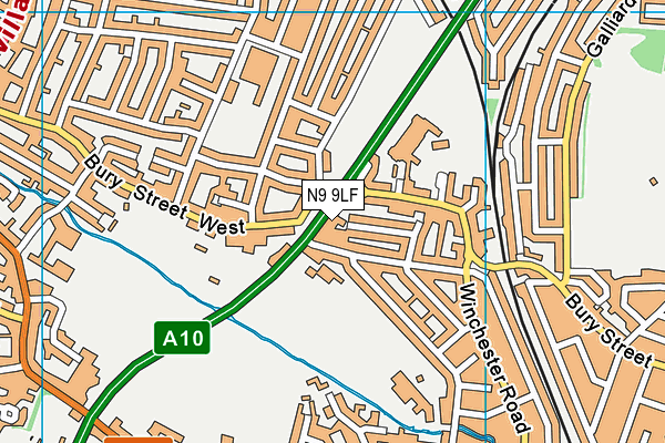 N9 9LF map - OS VectorMap District (Ordnance Survey)