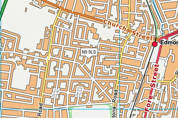 N9 9LS map - OS VectorMap District (Ordnance Survey)