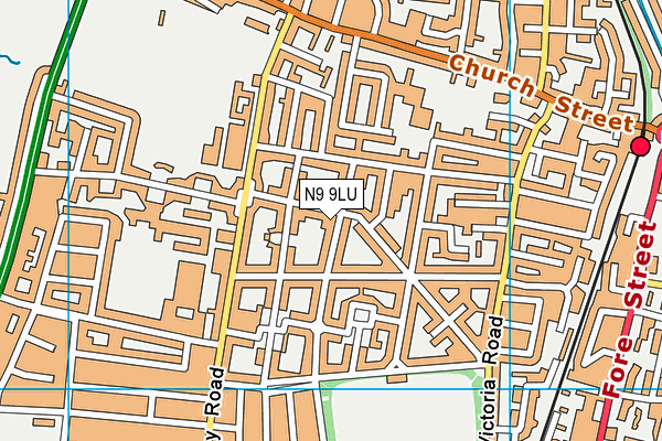 N9 9LU map - OS VectorMap District (Ordnance Survey)