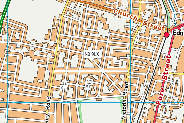 N9 9LX map - OS VectorMap District (Ordnance Survey)