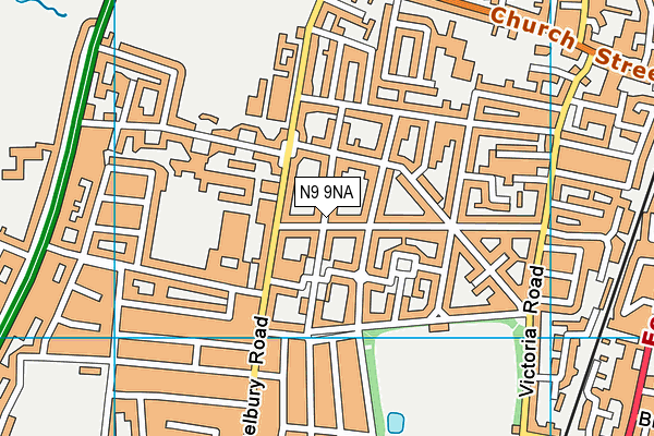 N9 9NA map - OS VectorMap District (Ordnance Survey)